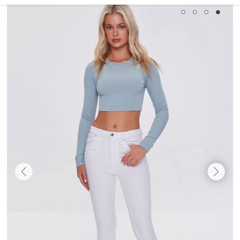 Baby blue cropped waffle knit tee ACCEPTING OFFERS MINIMUM $10 TODAY